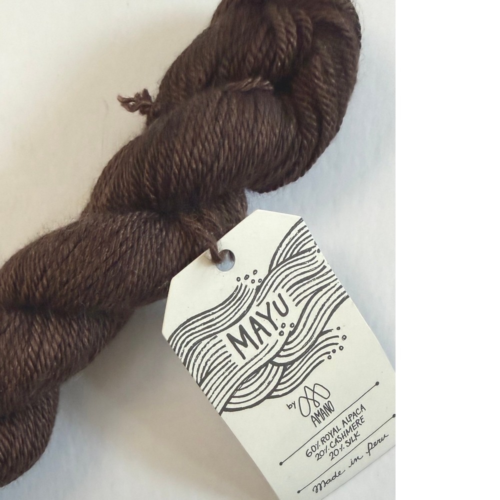Amano Mayu Alpaca‎ Cashmere Silk Yarn Brown 50g 109yd Luxury Yarn